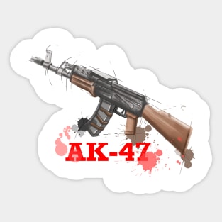 AK 47 Drawing Sticker